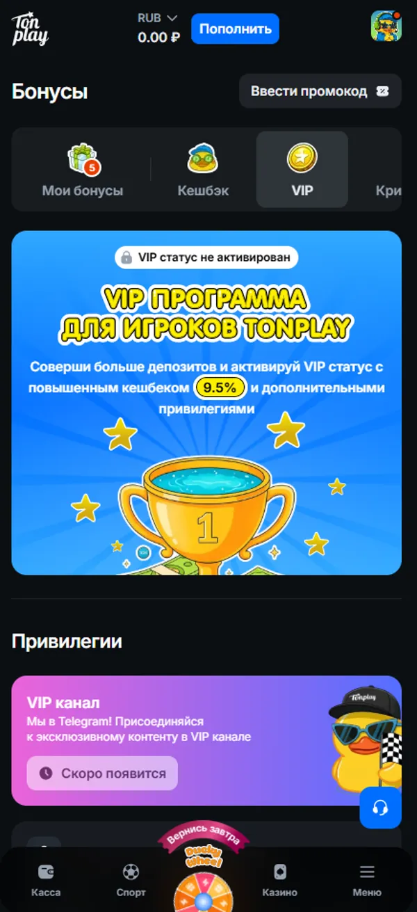 VIP-программа TonPlay